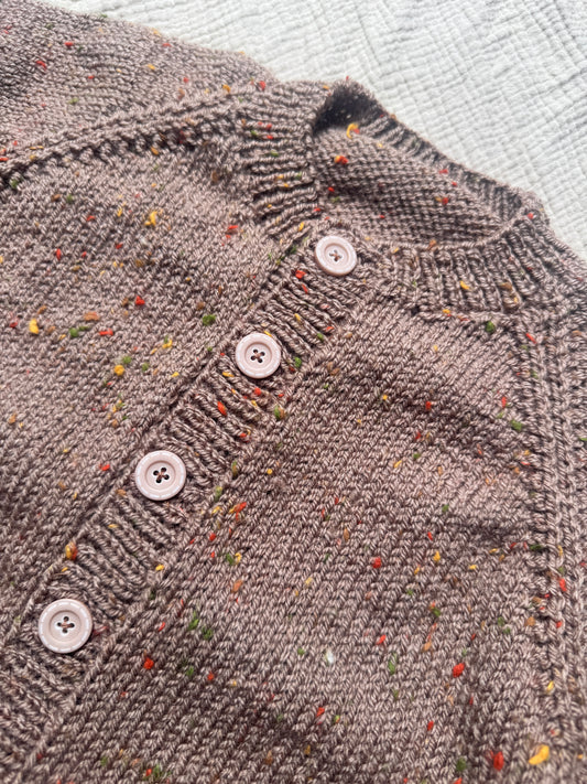 2-3 years brown with fleck cardigan