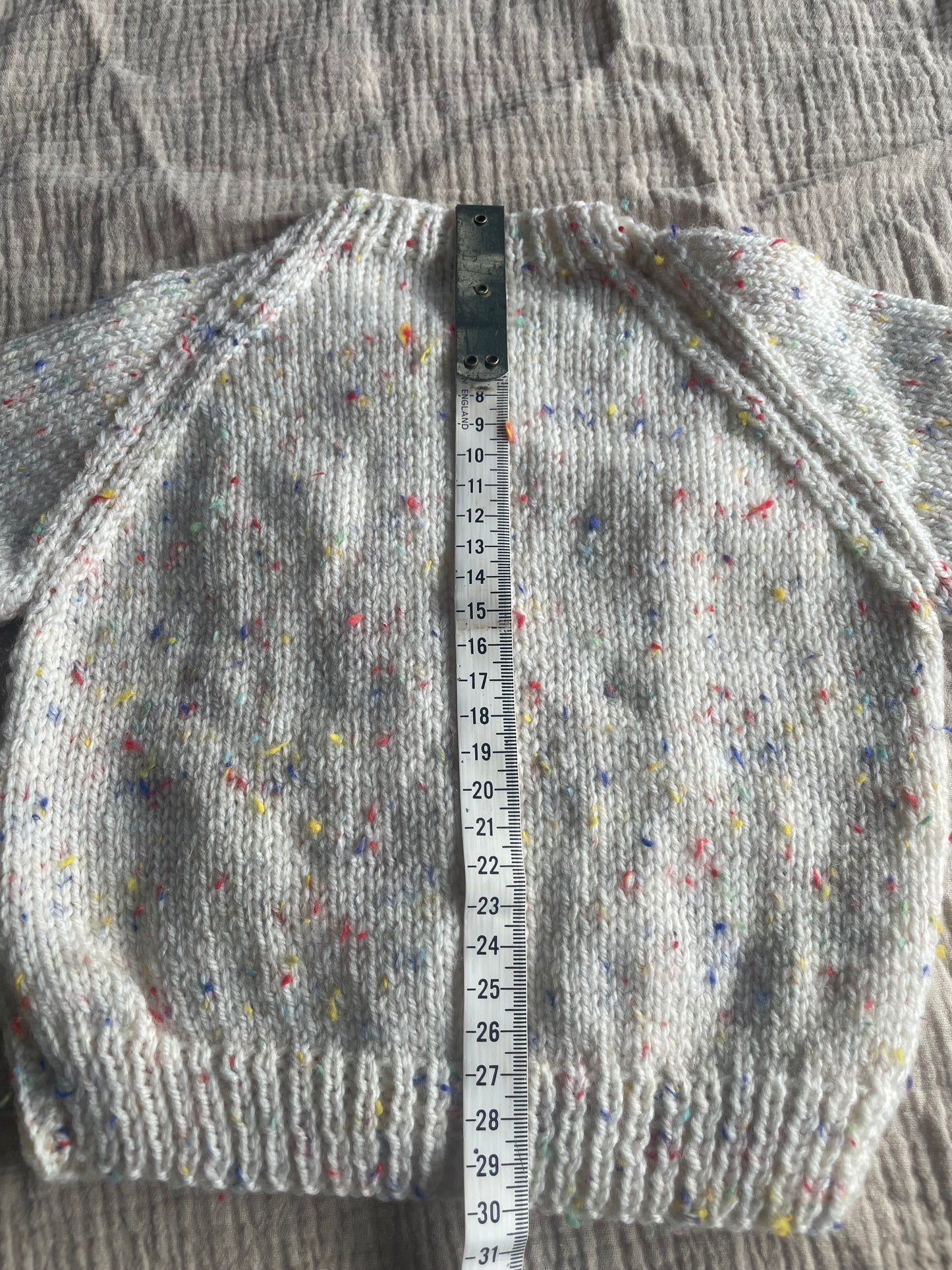 6-9 months cream cardigan with flecks