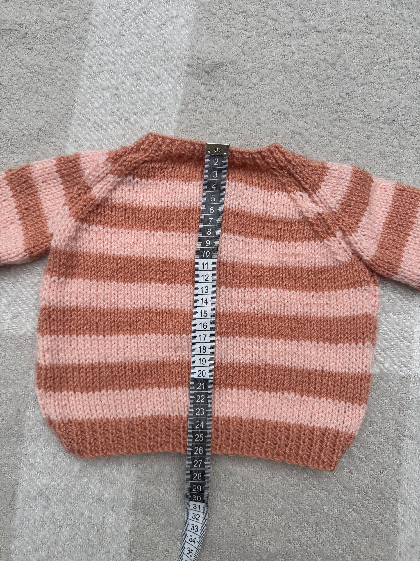 6-12m apricot/peach stripe cardigan