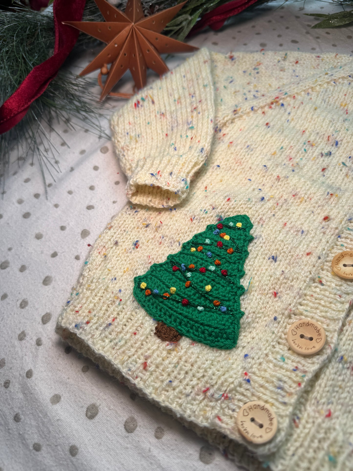 Merry & Bright 18-24 months cream fleck cardigan