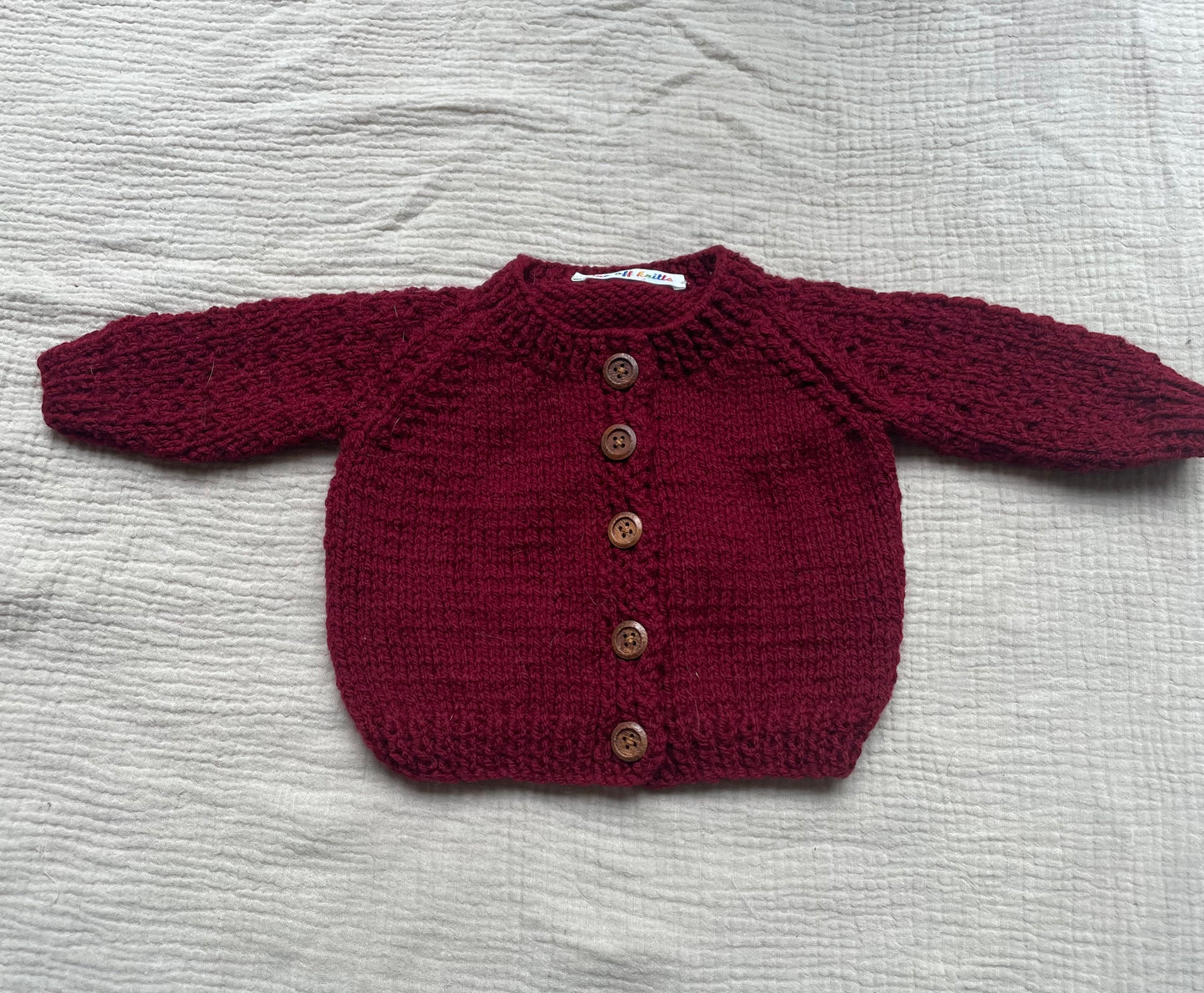 0-3m wine red cardigan