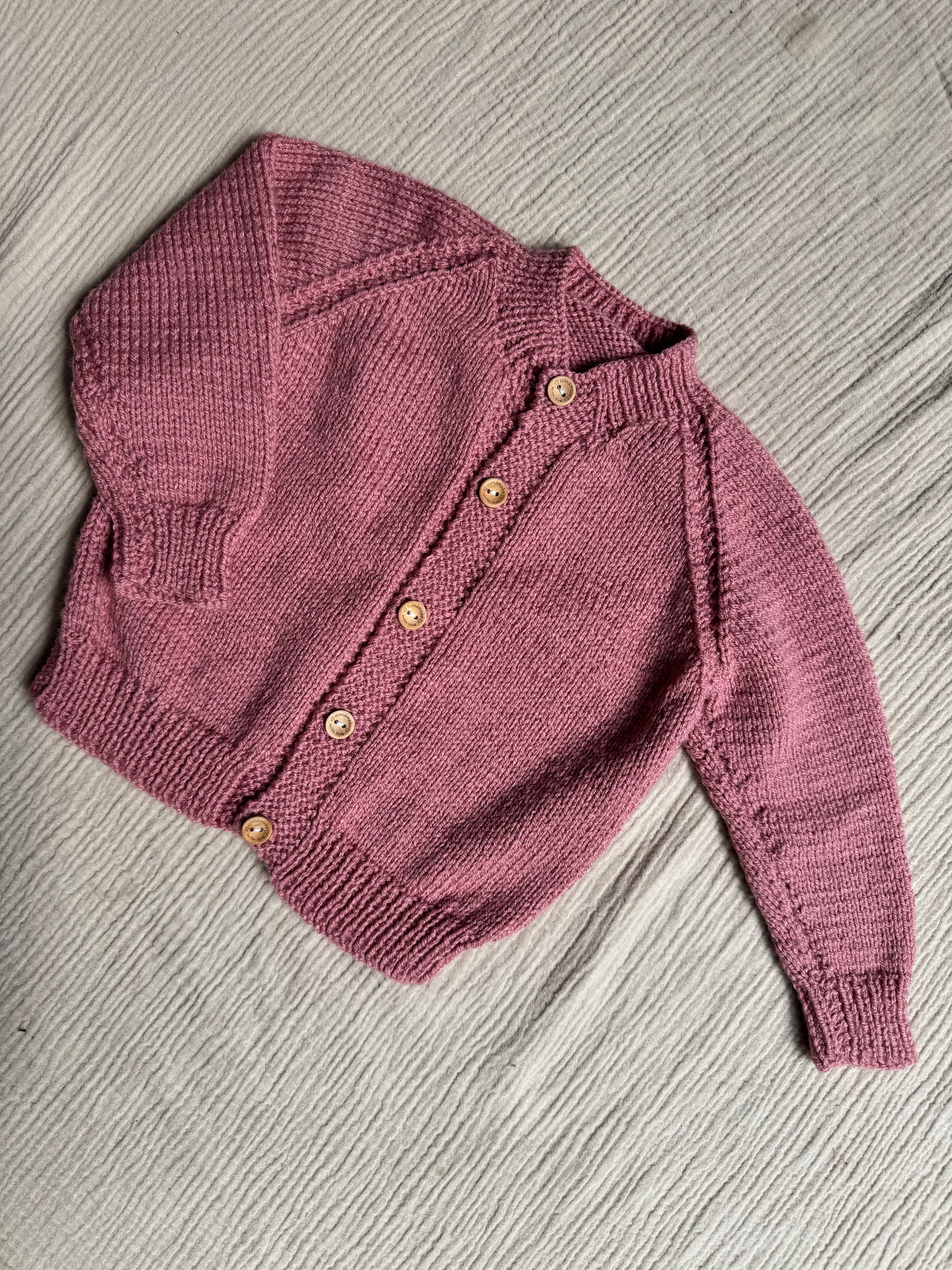 1-2 years pale rose cardigan