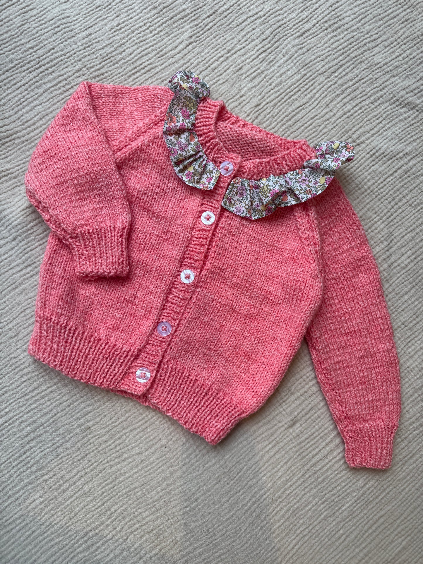 9-15m coral with liberty collar cardigan