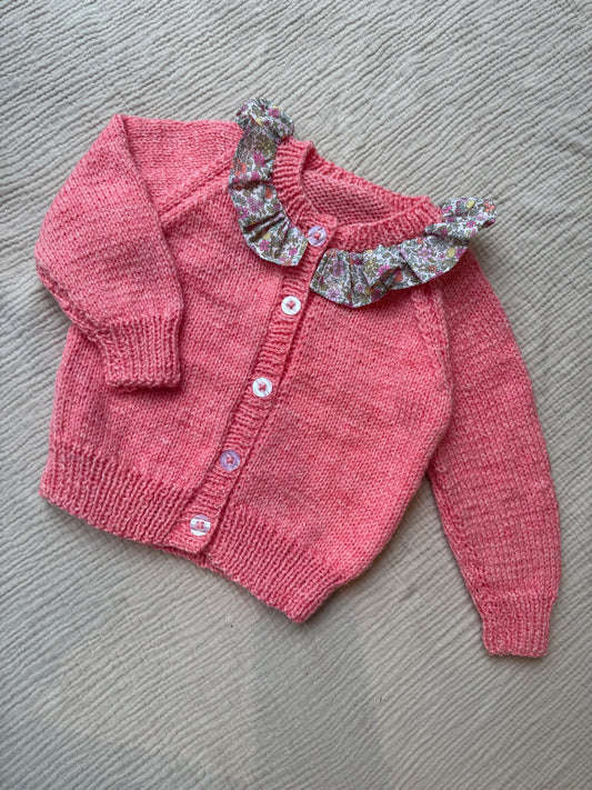 9-15m coral with liberty collar cardigan
