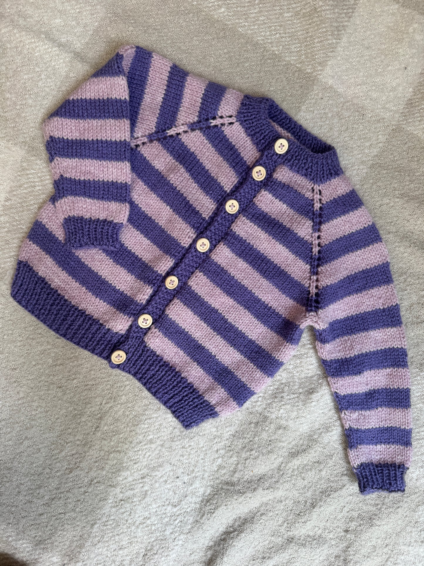 9-15m purple stripe cardigan