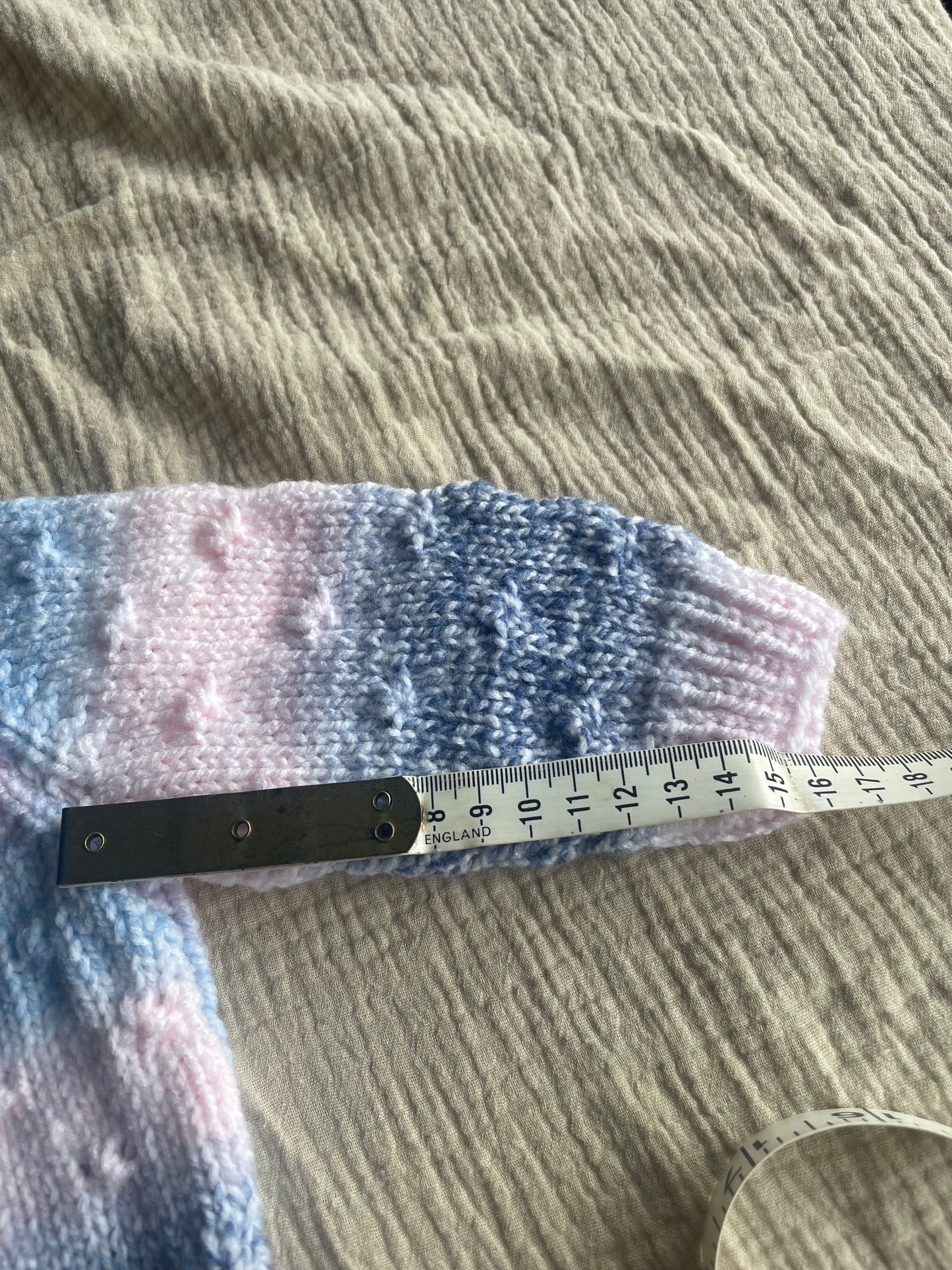 3-6m pink and blue ombré cardigan