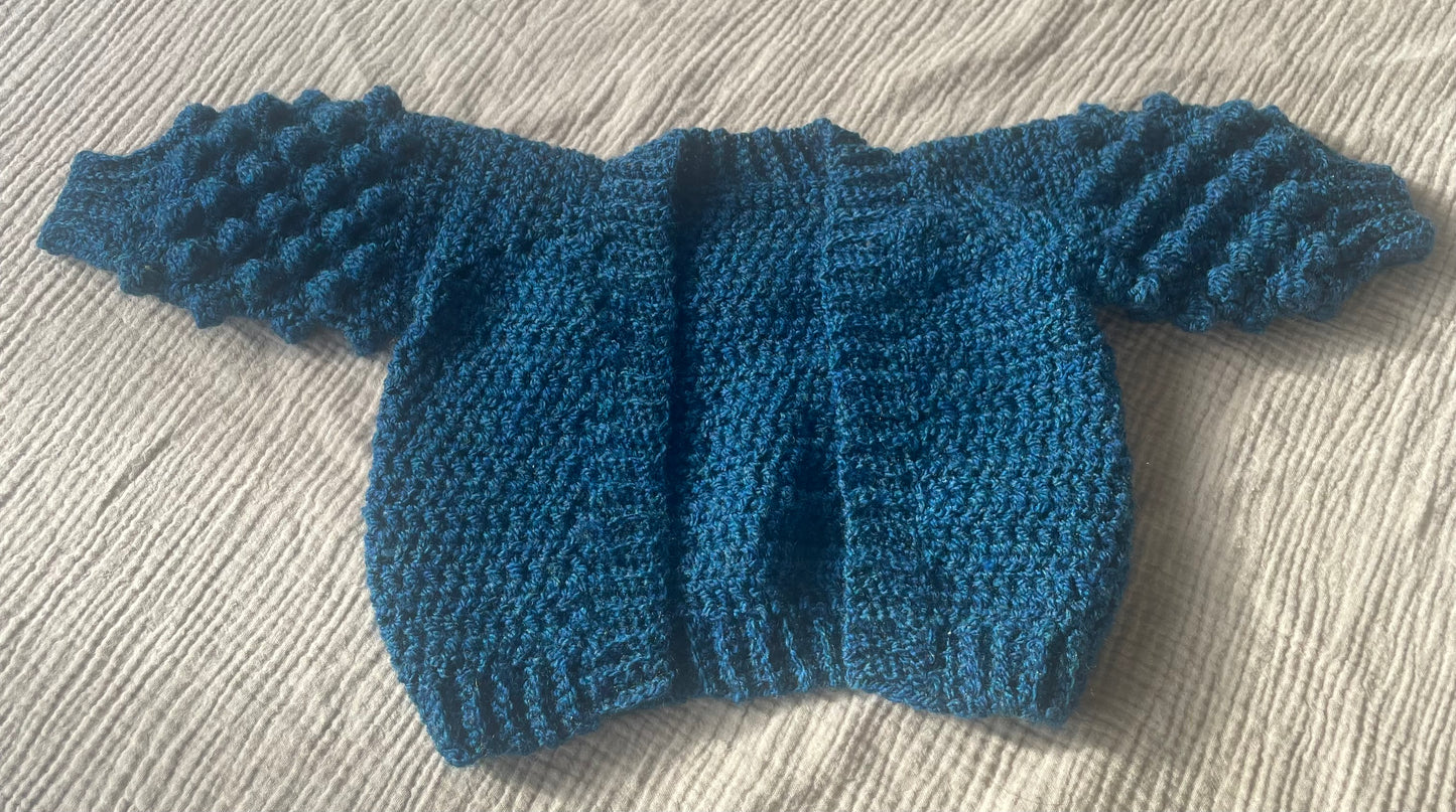 6-9m blue/green cardigan