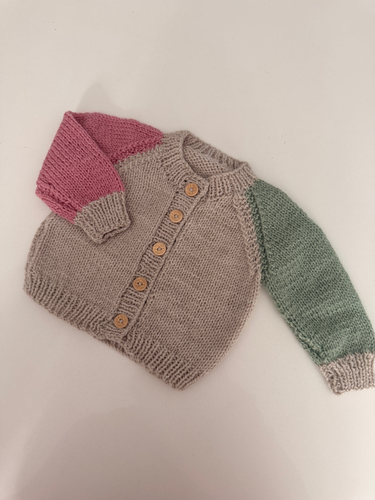 0-3m oatmeal colour block cardigan