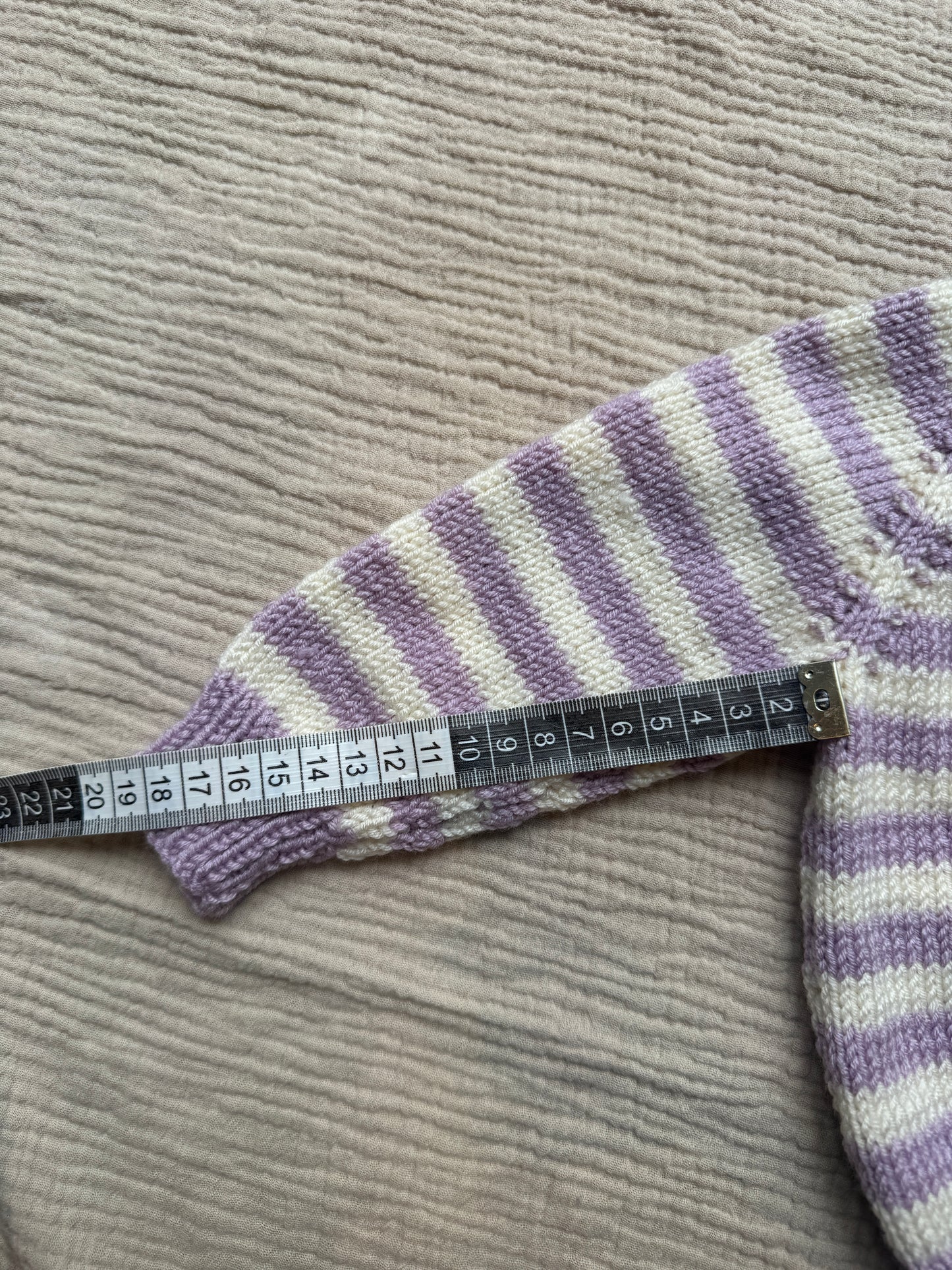 3-6m heather & cream striped Cardigan