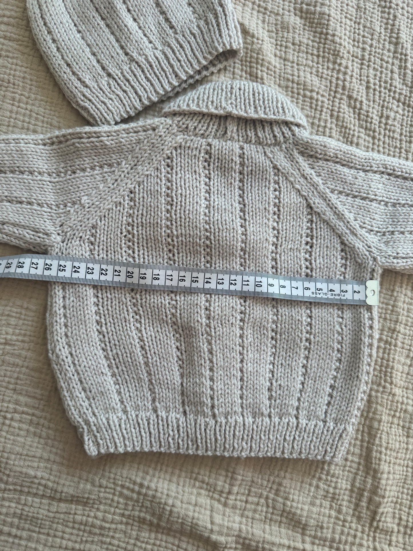 3-6m parchment Cardigan with hat