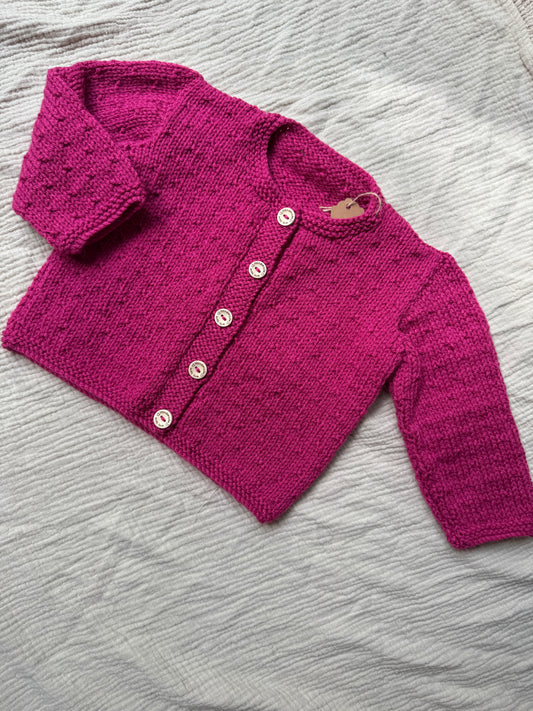 6-12m raspberry cardigan