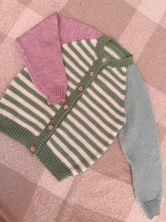 4-5 years spring colour block cardigan