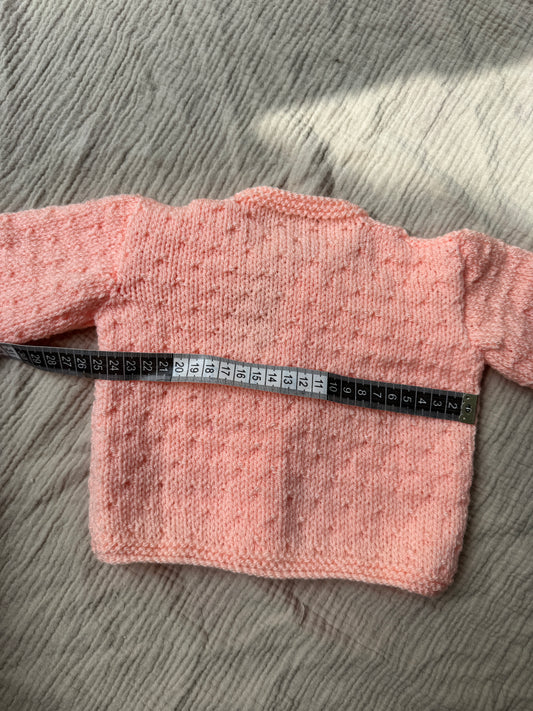 3-6m & 6-12 peach cardigan with liberty collars