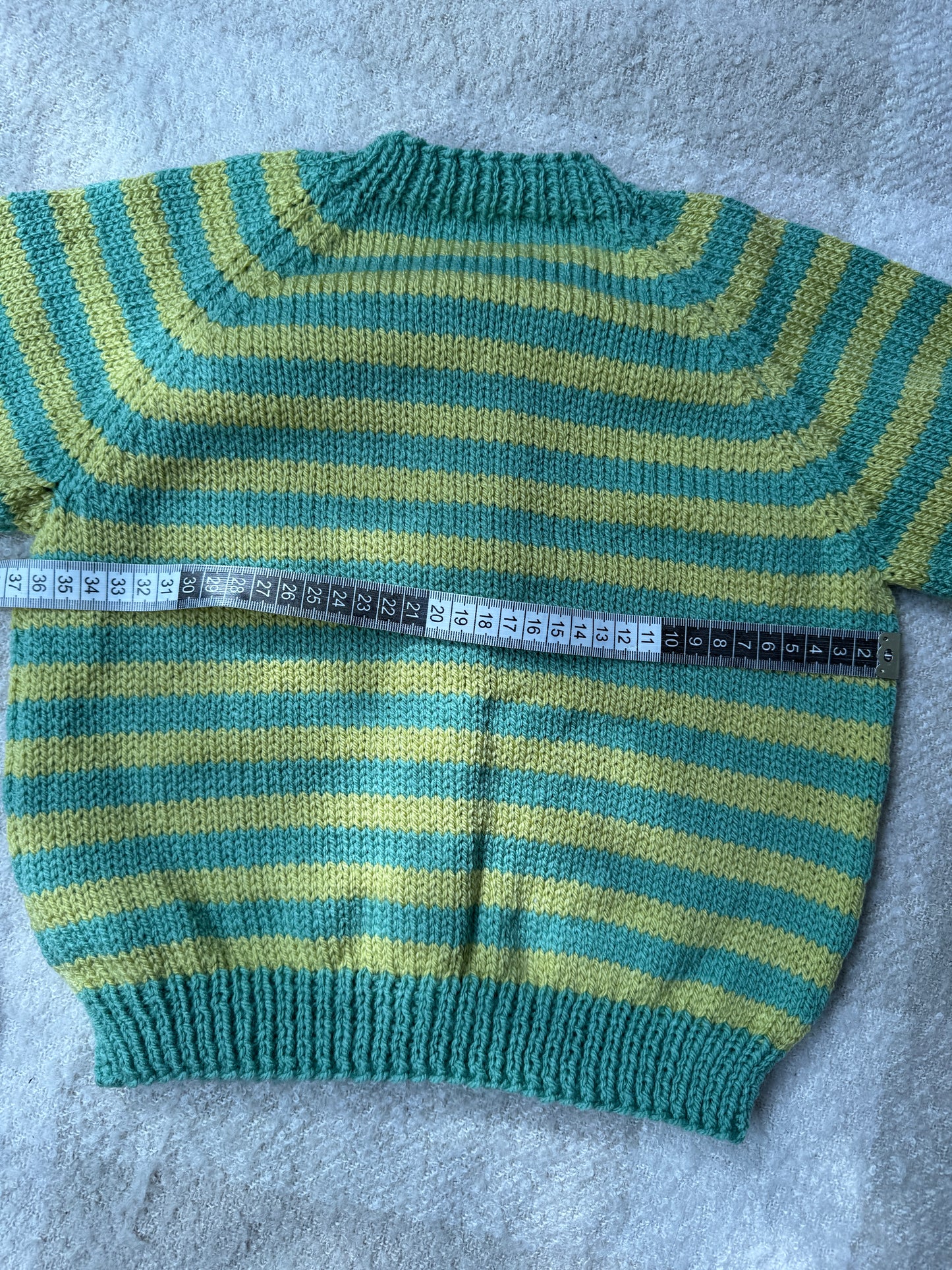 2-4 years green stripe cardigan