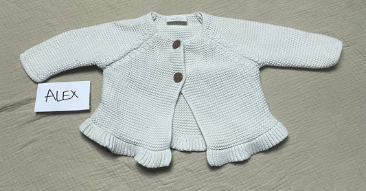 0-3m white cardigan