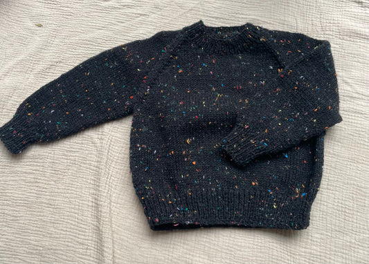 1-2 years black multi-coloured fleck jumper