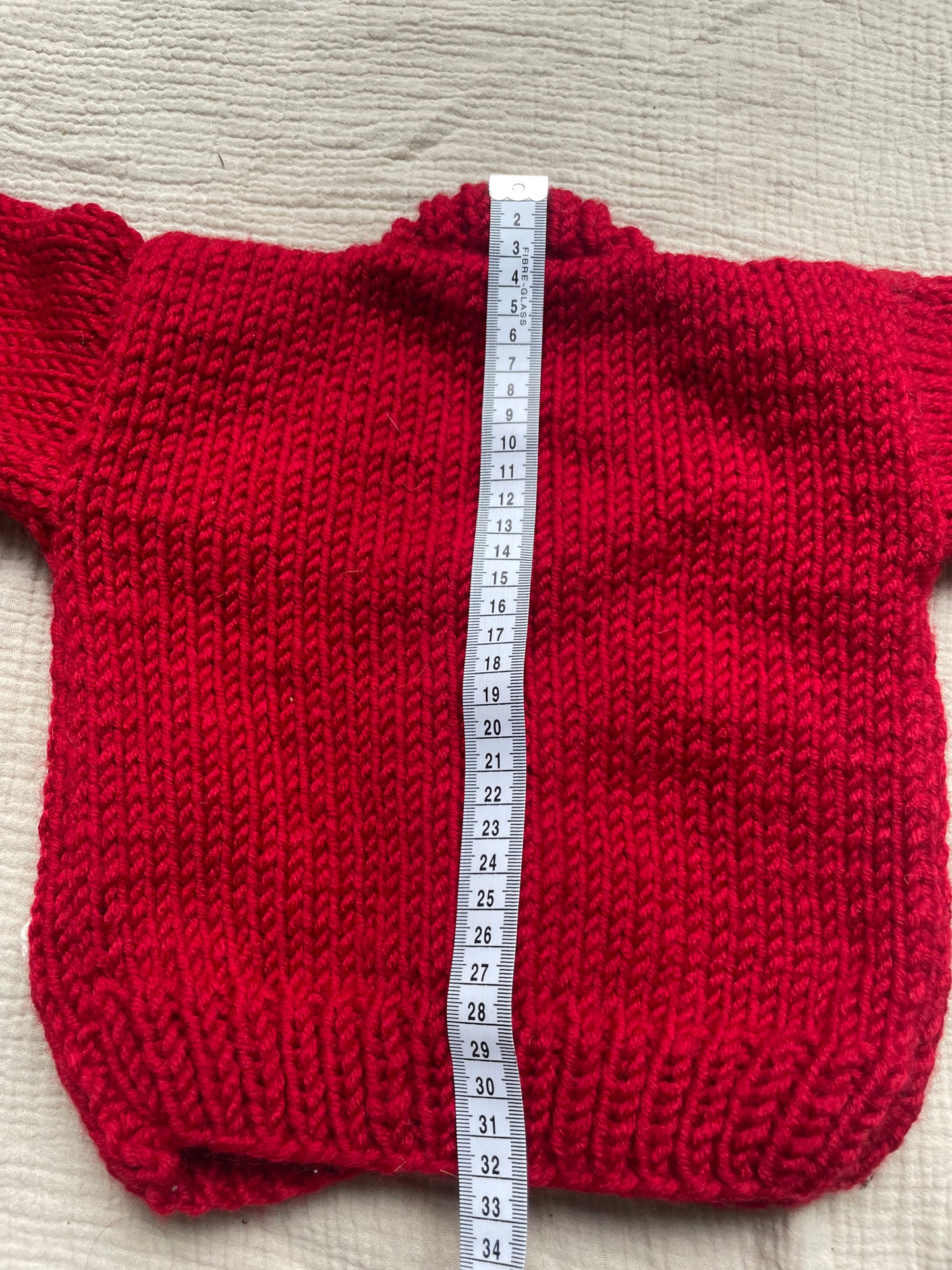 6-12m red cardigan with cream hearts