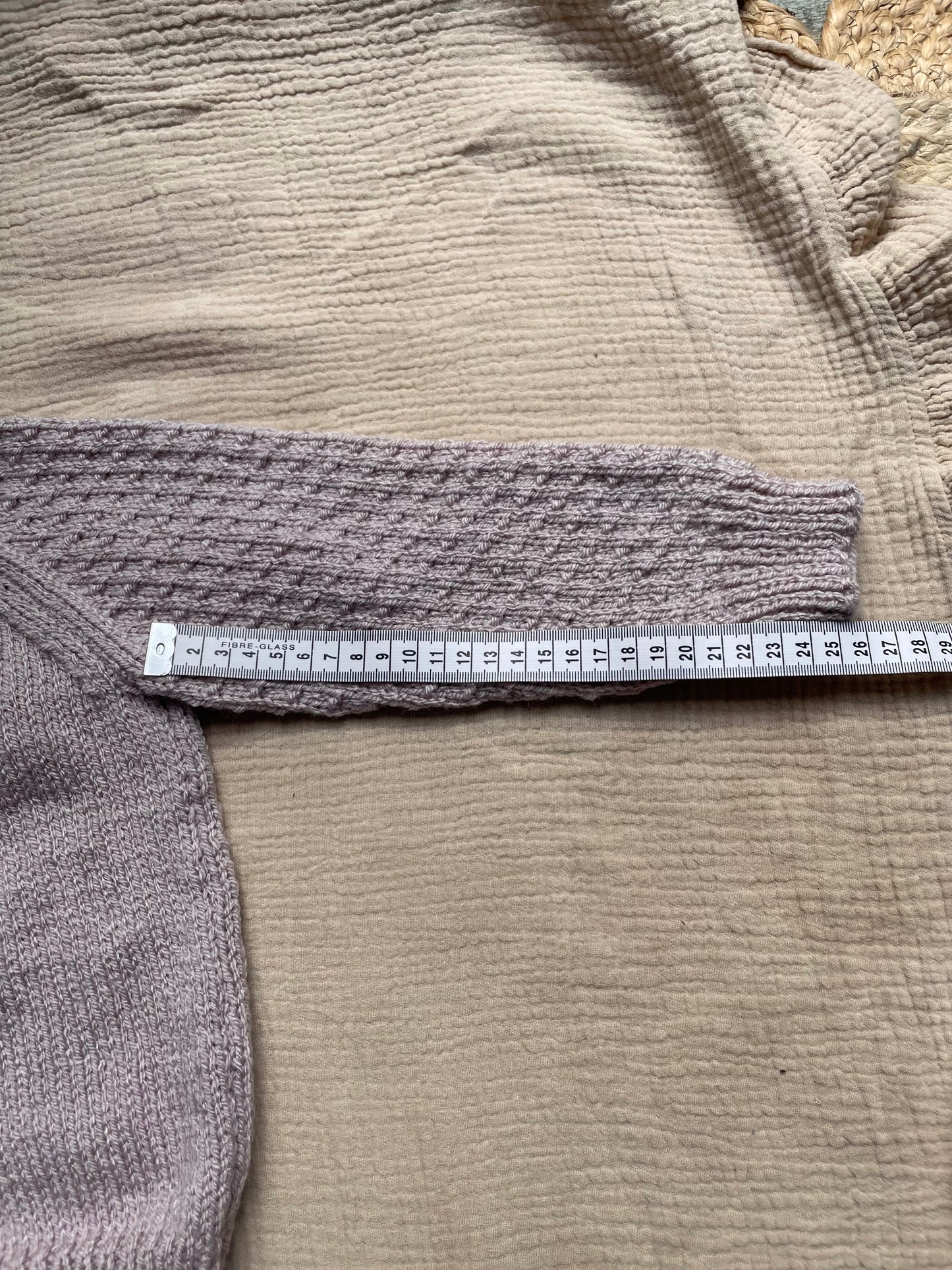 1-2 years mushroom (purple undertones) cardigan