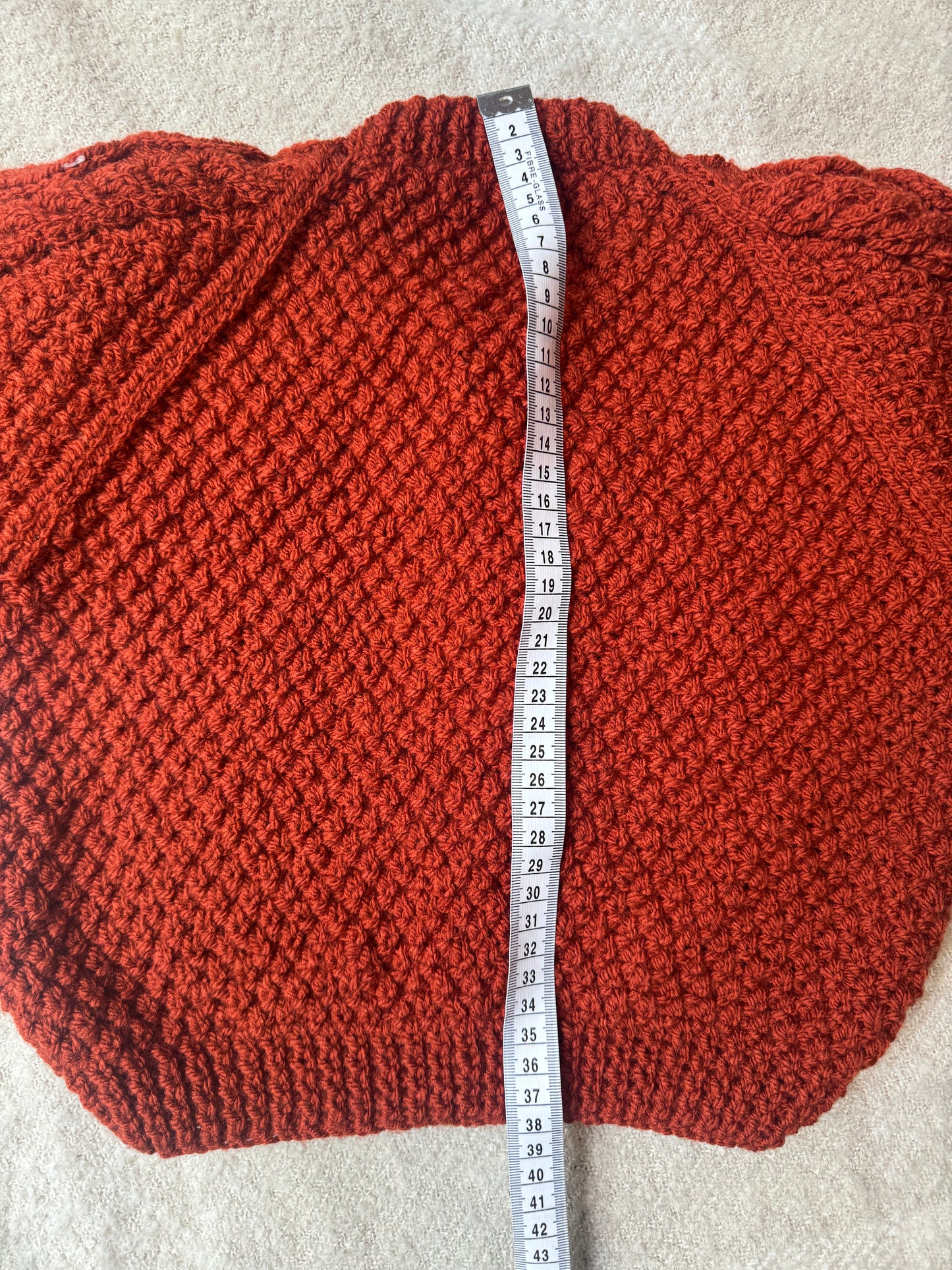 2-3 years  copper Aran cardigan