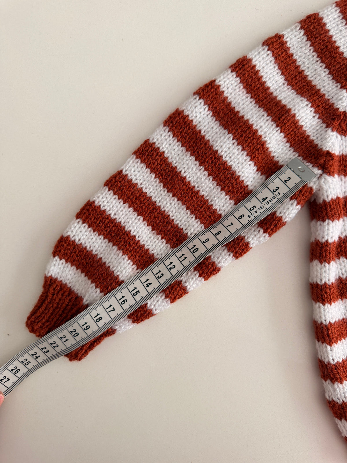 1-2 years copper & white striped jumper