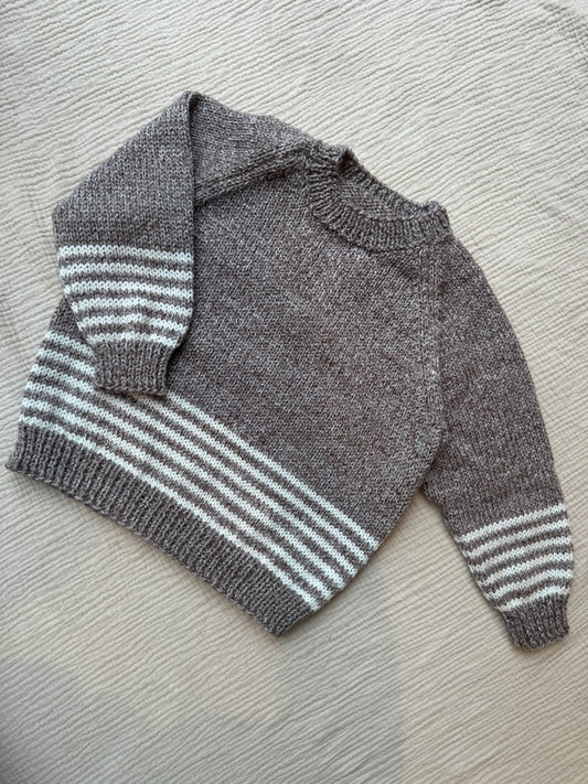 2-4 years brown & cream jumper