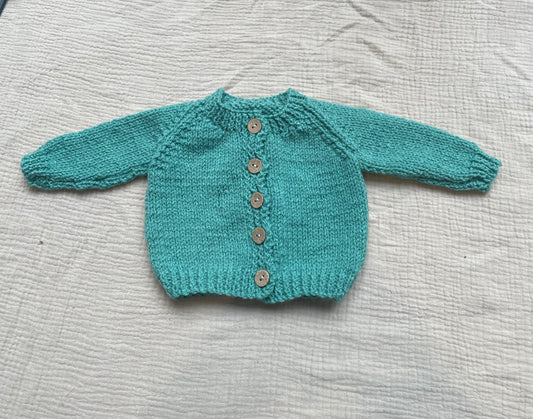 small 0-3m blue sage cardigan