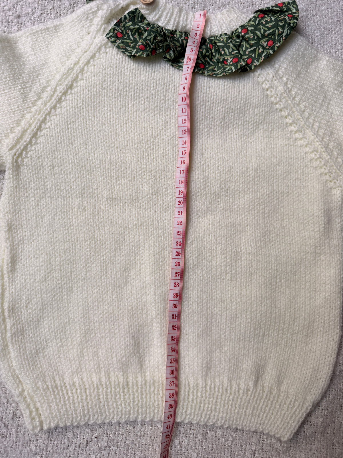 2-4 years pale cream jumper with liberty collar