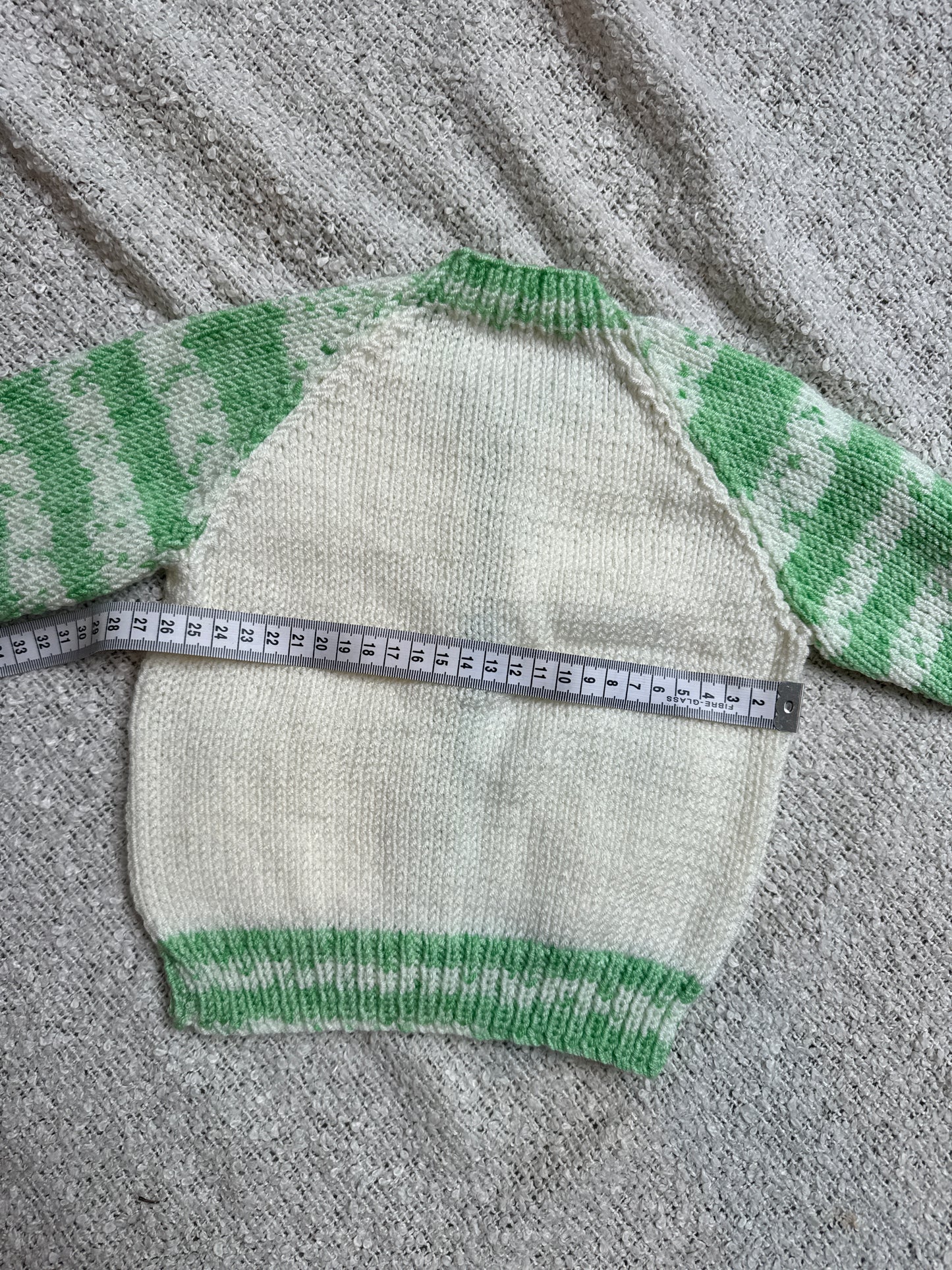 6-9m green and white stripe cardigan