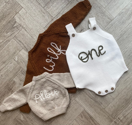 Personalised Knitted romper