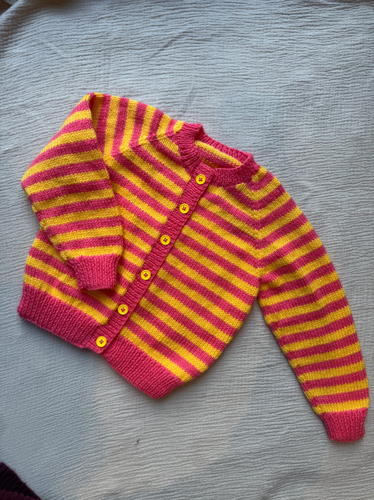 2-3 years rhubarb and custard stripe knit