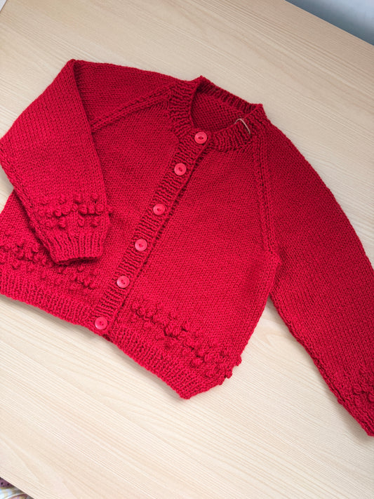 2-3 years berry red cardigan
