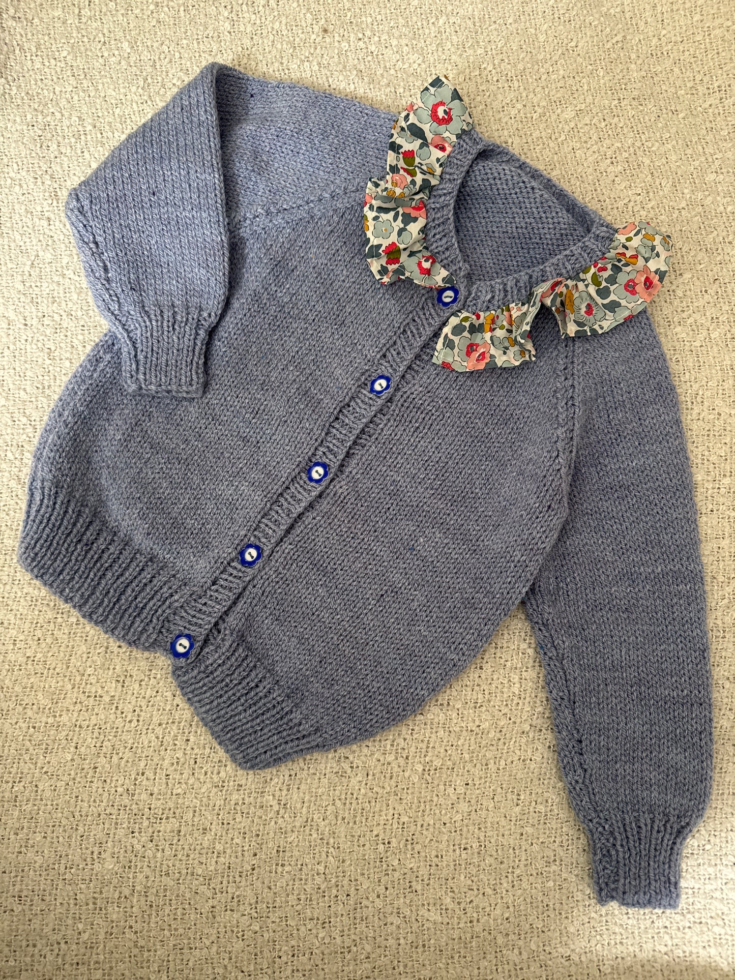 18-24m blue marle with collar cardigan