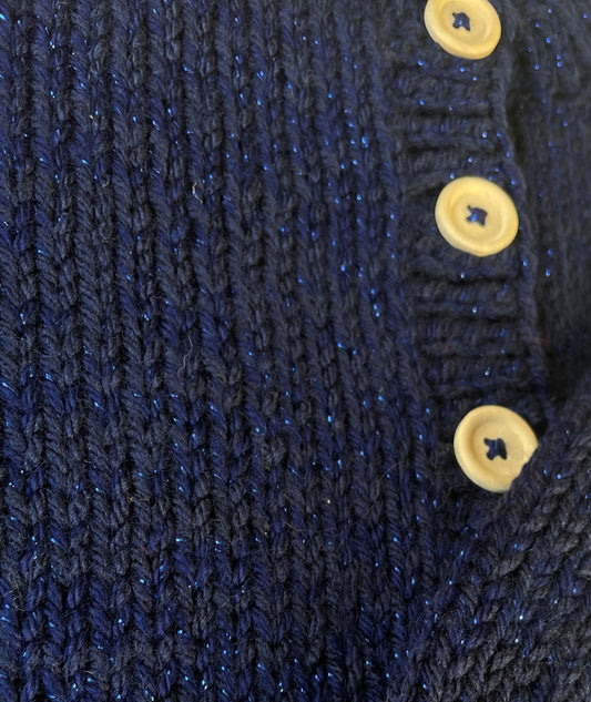 2-3 years dark blue glittery chunky cardigan