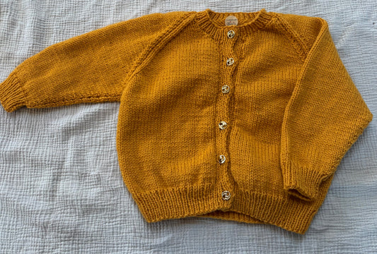 3-4 years ochre cardigan