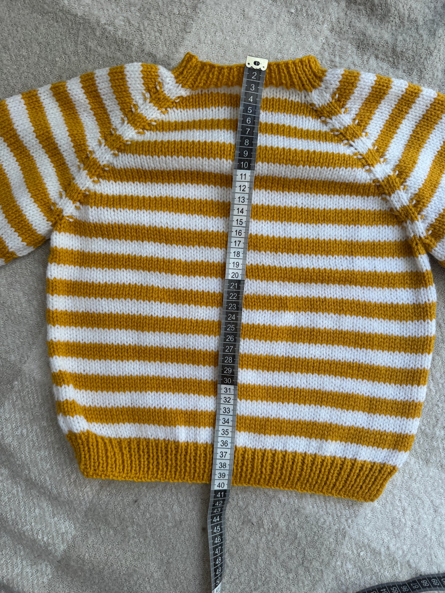 2-3 mustard and white stripe jumper
