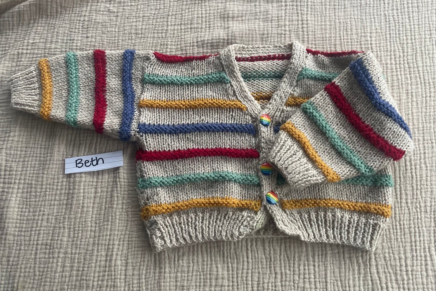 1-2years rainbow striped cardigan