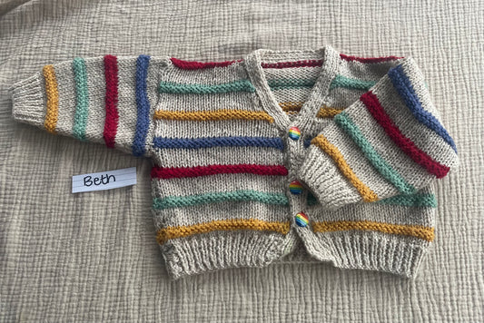 1-2years rainbow striped cardigan