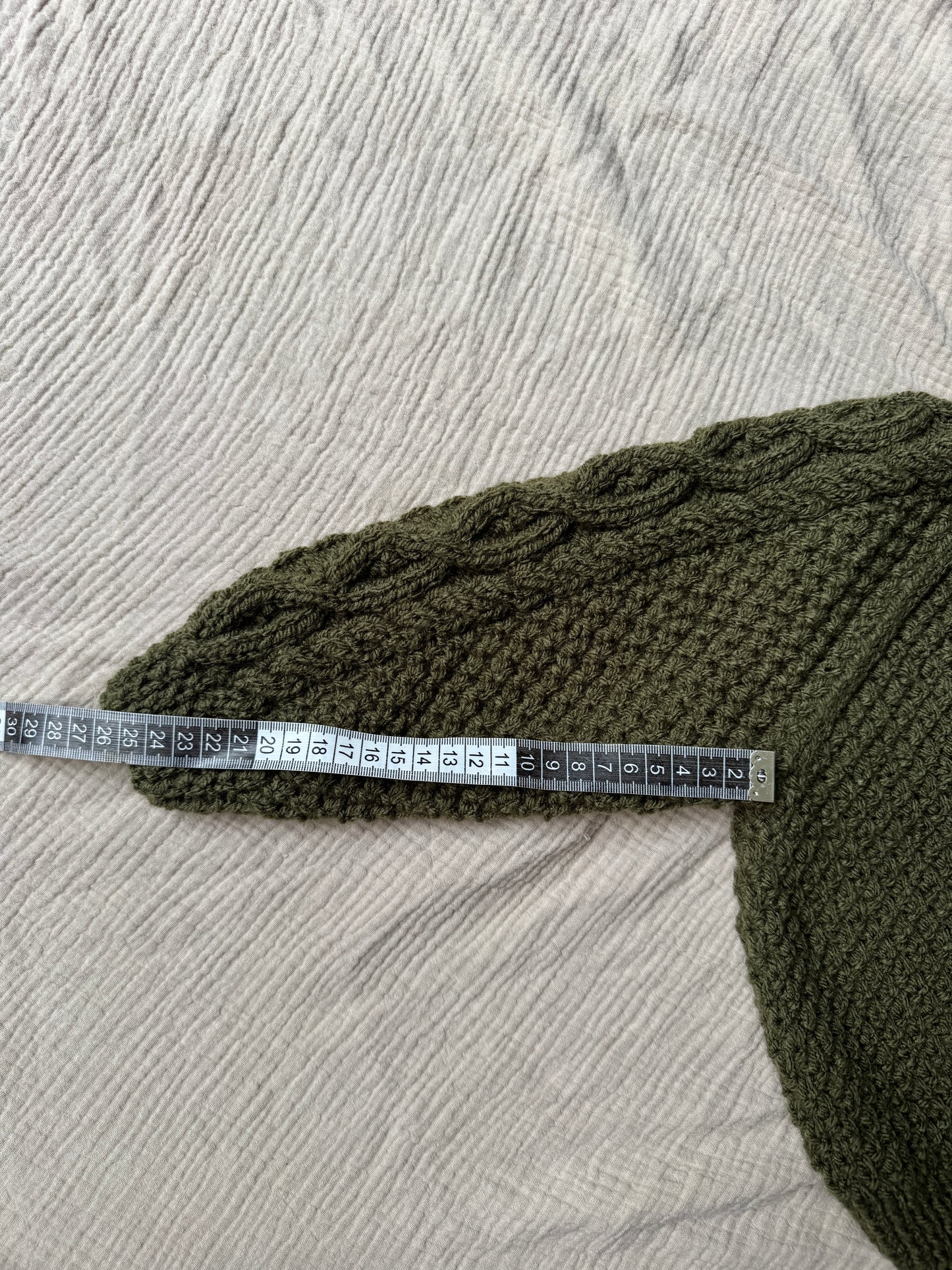 2-3 years khaki Aran cardigan