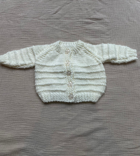 Newborn warm cream cardigan