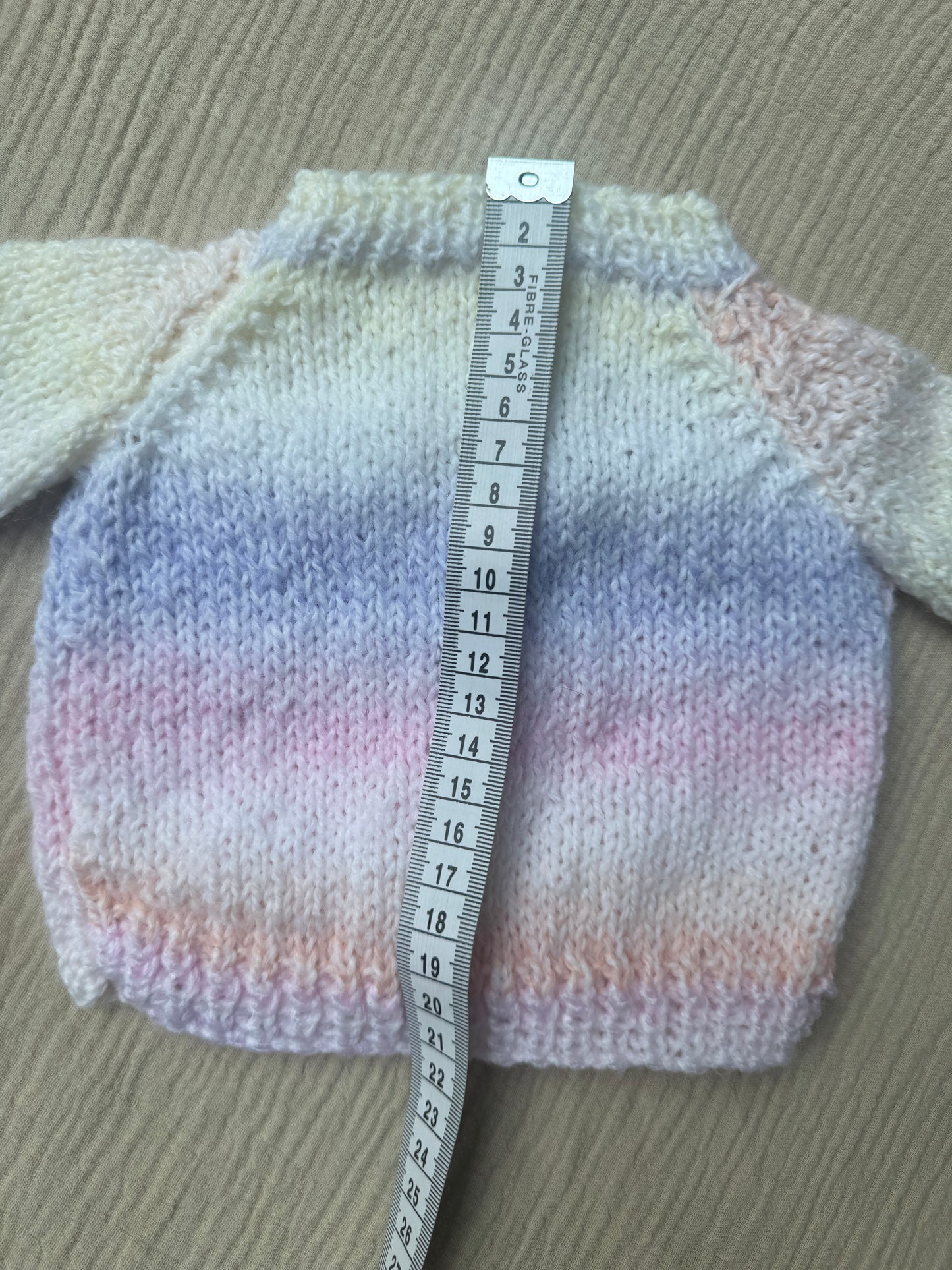 Small 0-3m pastel rainbow cardigan