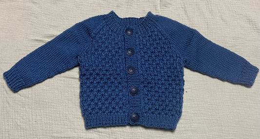 0-6m petrol blue cardigan