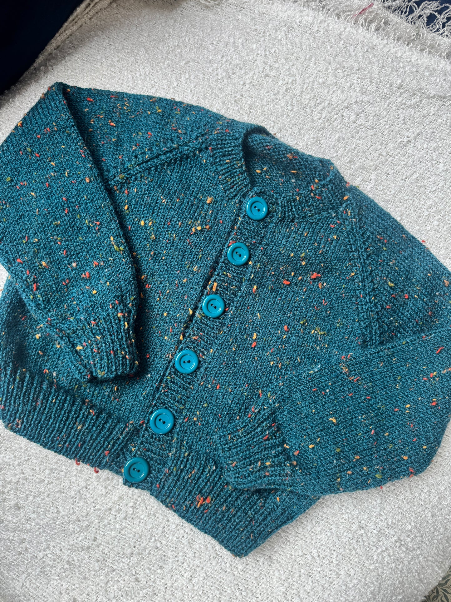 3-4 years teal fleck cardigan
