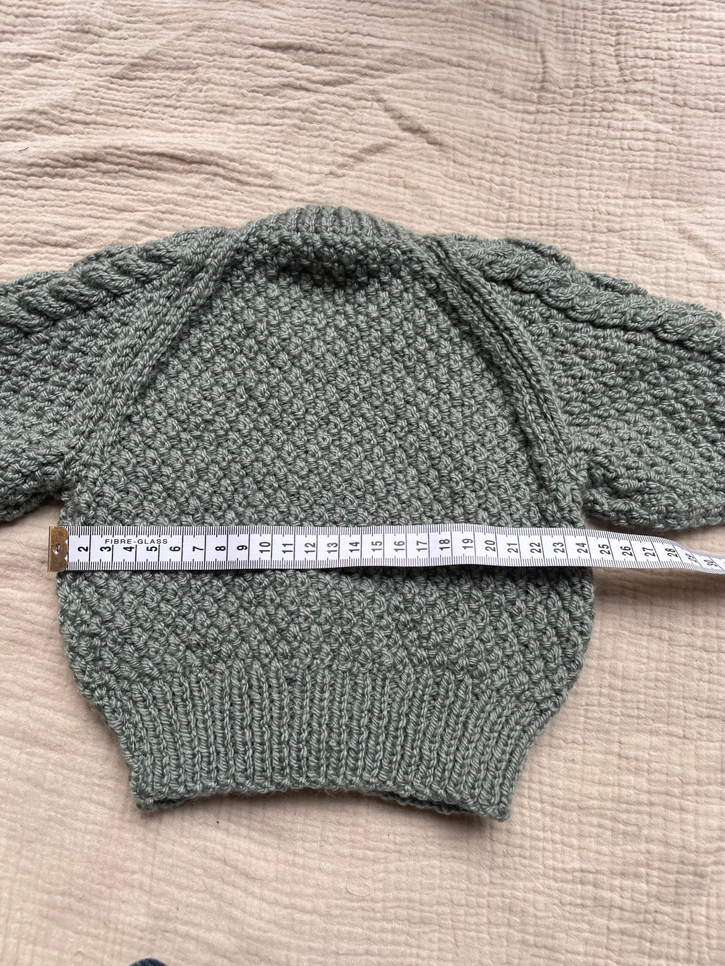 3-6m pine aran cardigan
