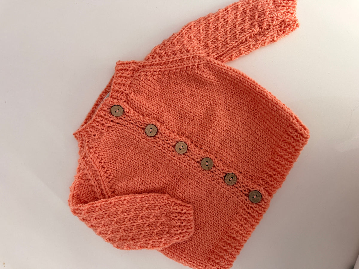 0-3m peach cardigan