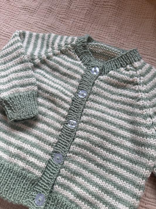 9-15m sage and cream cardigan