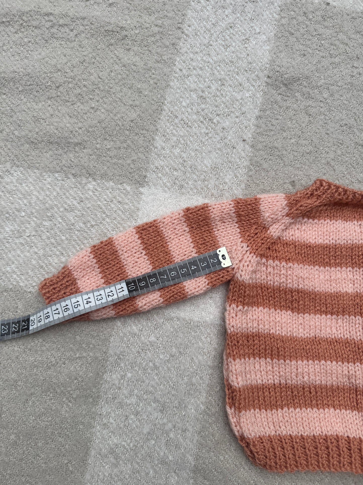6-12m apricot/peach stripe cardigan