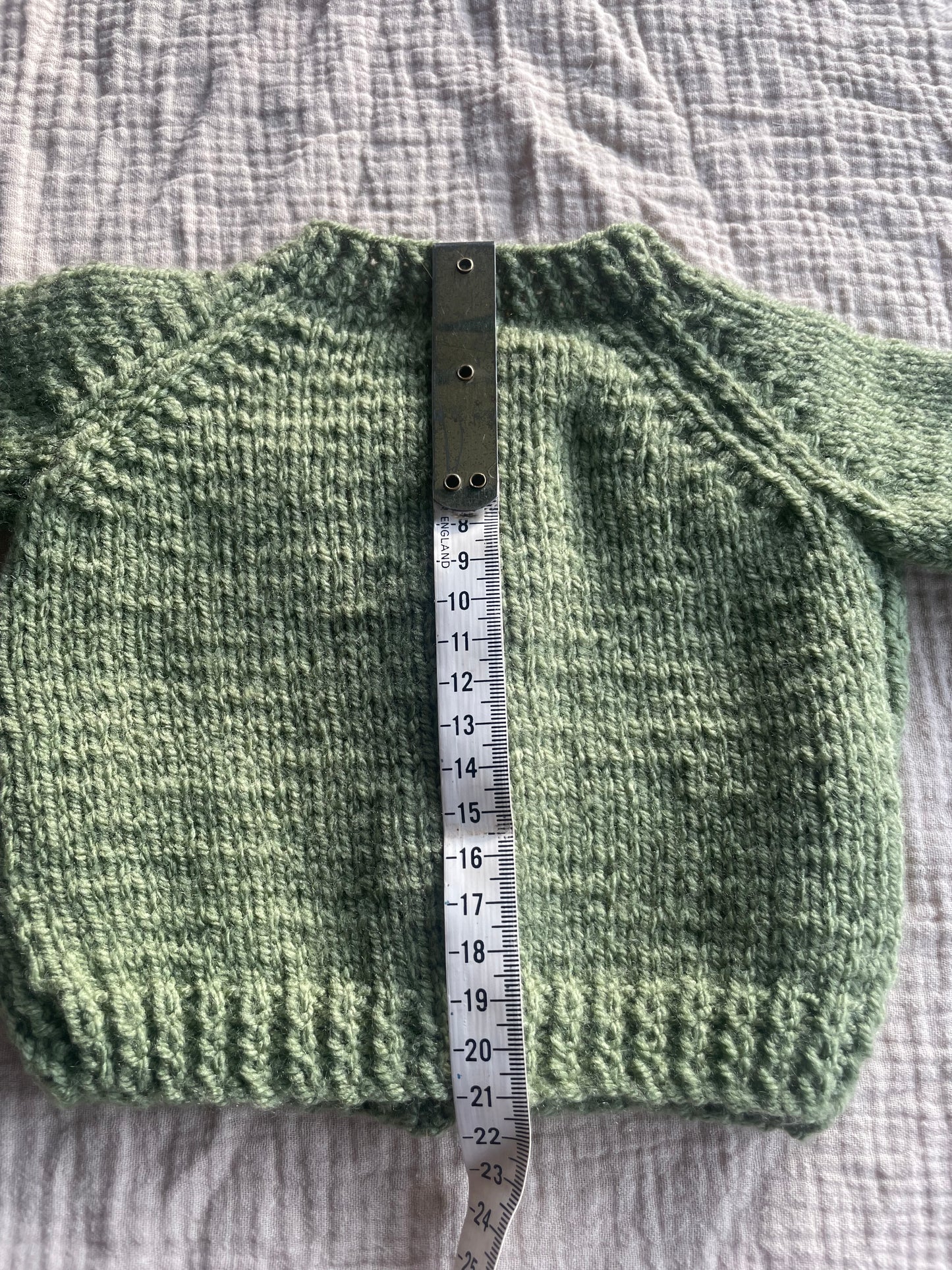 0-1 month sage cardigan