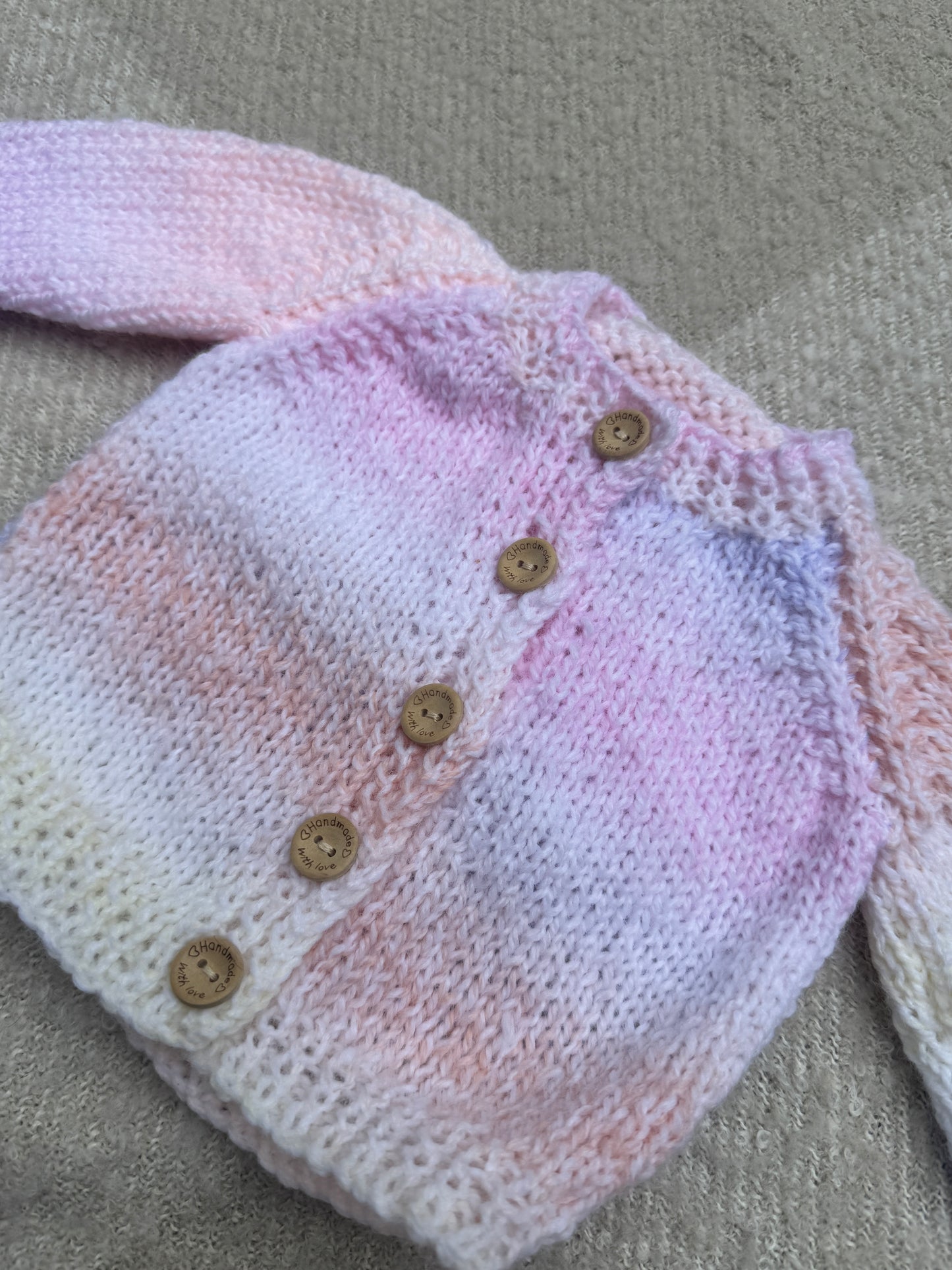 0-1m pastel rainbow cardigan