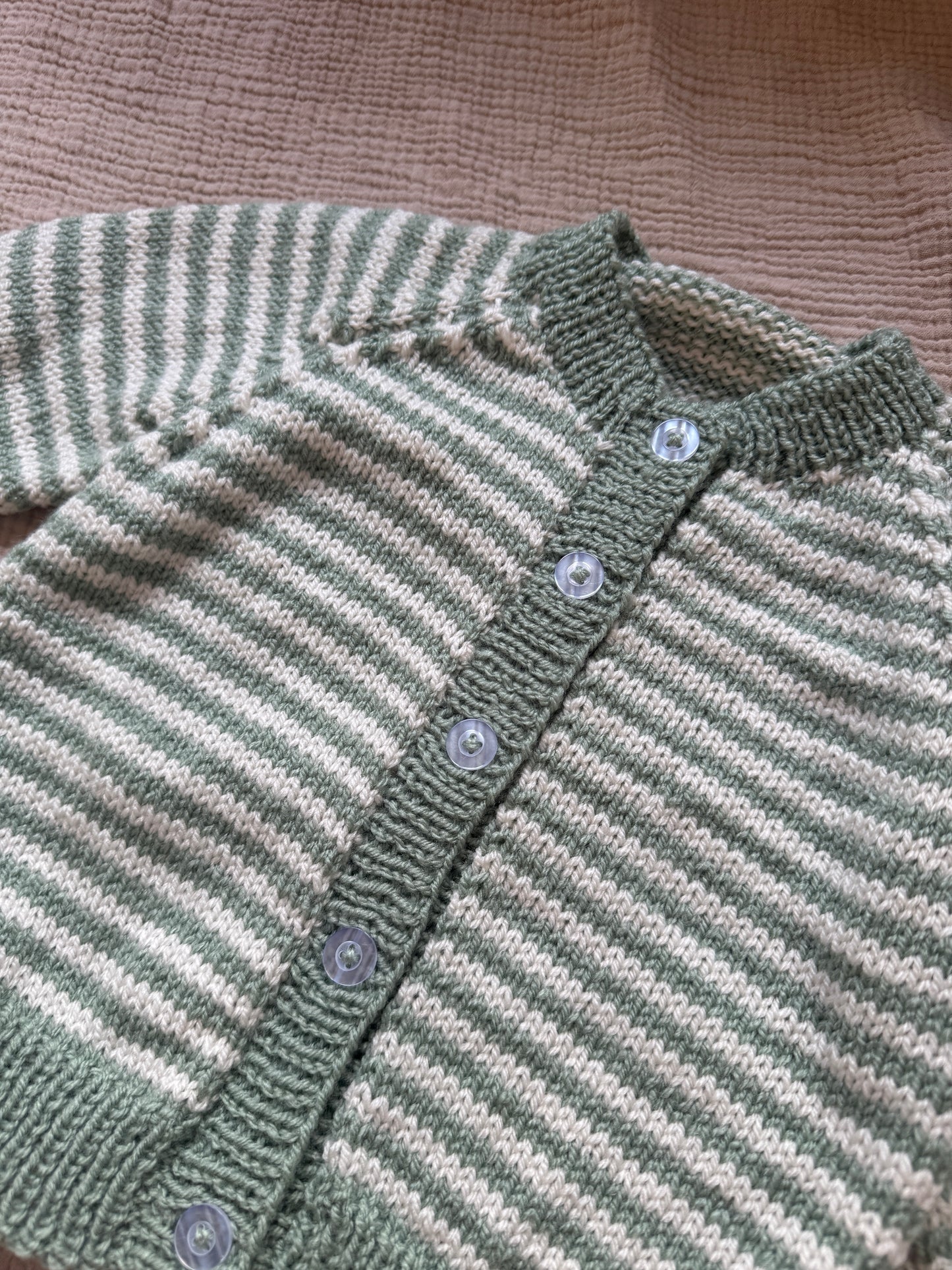 1-2 years sage & cream cardigan