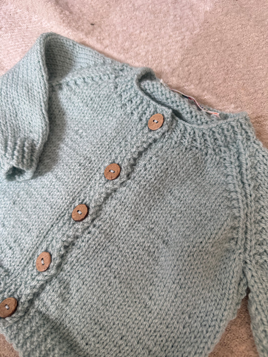3-6m duck egg cardigan